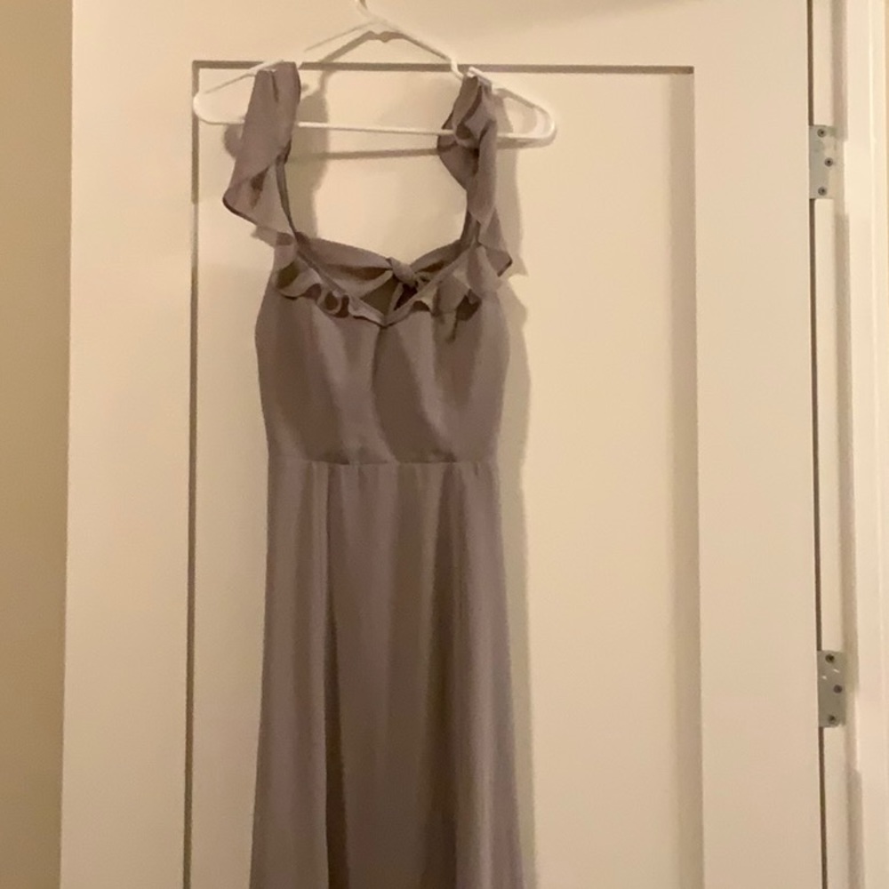 Bhldn grey bridesmaids dress